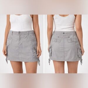 prAna Y2K Cargo Skirt Womens 6 Gray Mini Cotton Utility Pockets Gorpcore Hiking